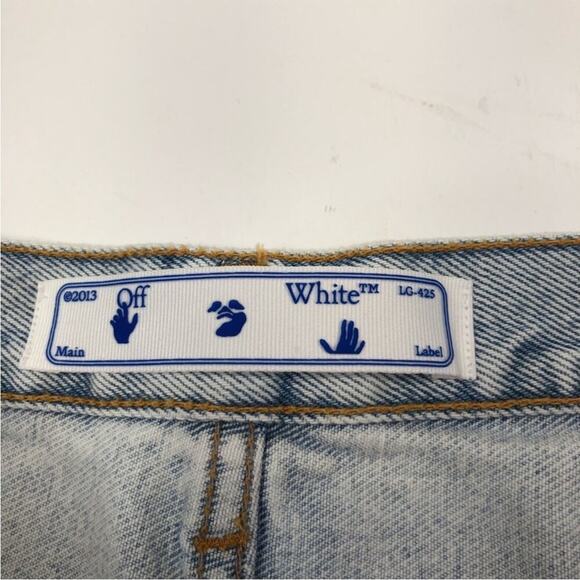 Off-White Frayed Hem Bleach shorts blue no color - 27 - Picture 14 of 15